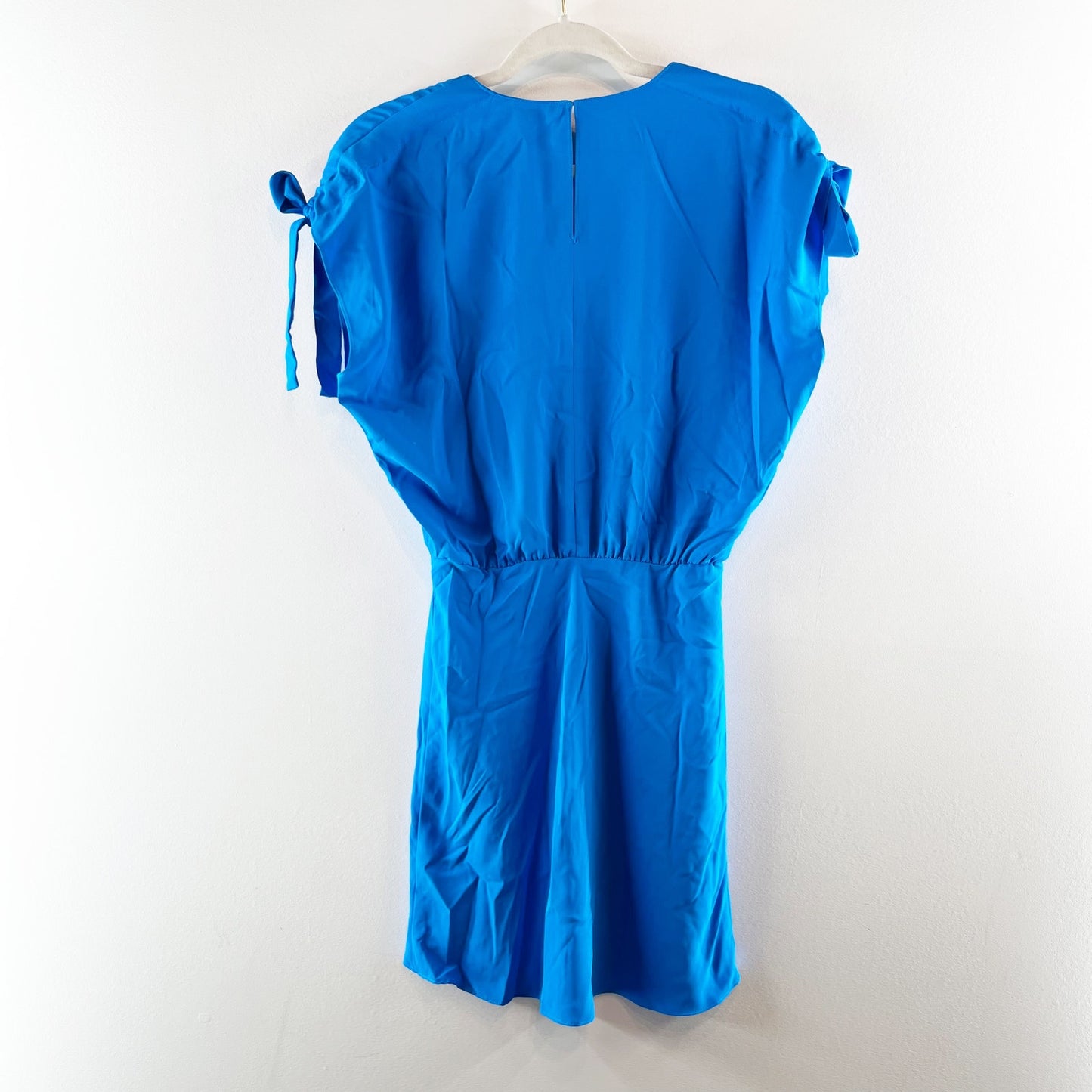 Amanda Uprichard Olympus Bow Tie Shoulder Mini Dress Electric Blue XS