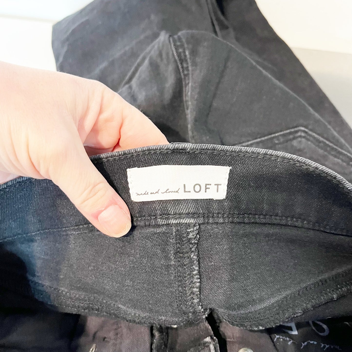 LOFT High Waist Flare Button Fly Jeans Black 25 / 0