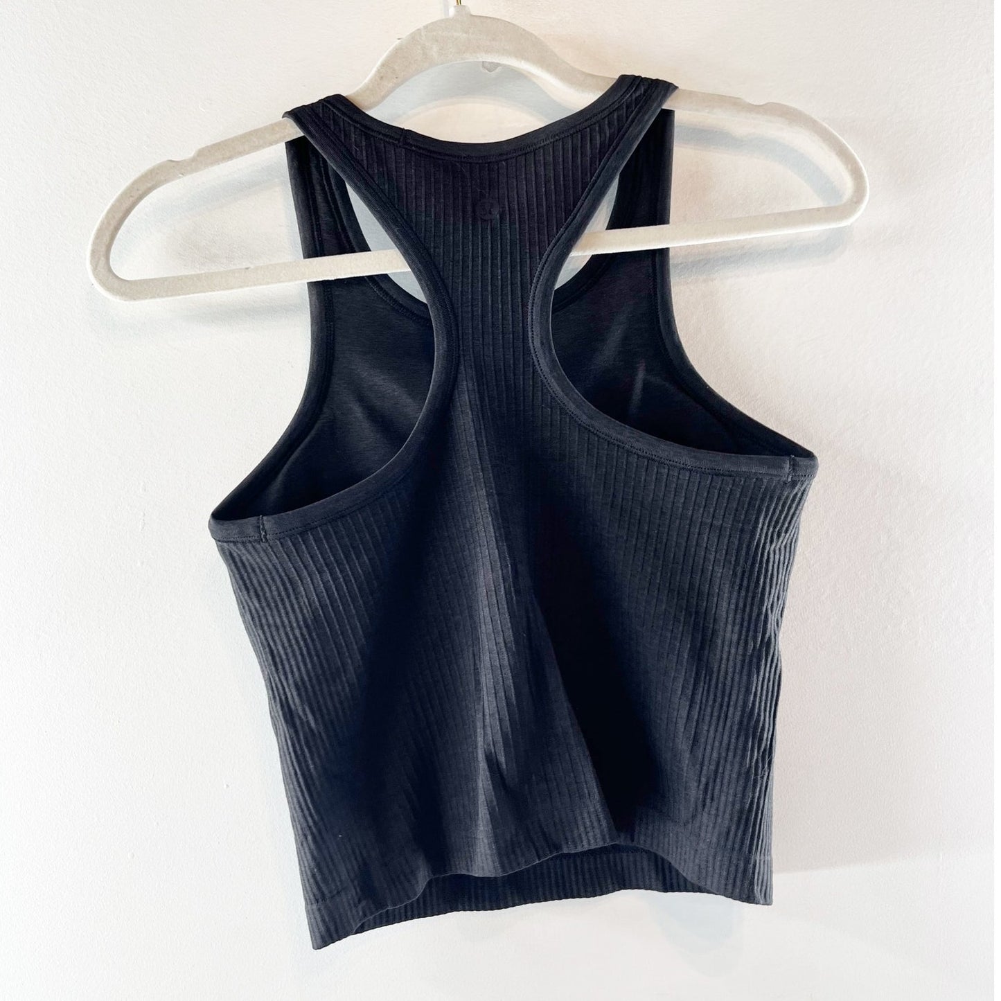 Lululemon Ebb To Street Ribbed Racerback Crop Tank Top Black 6