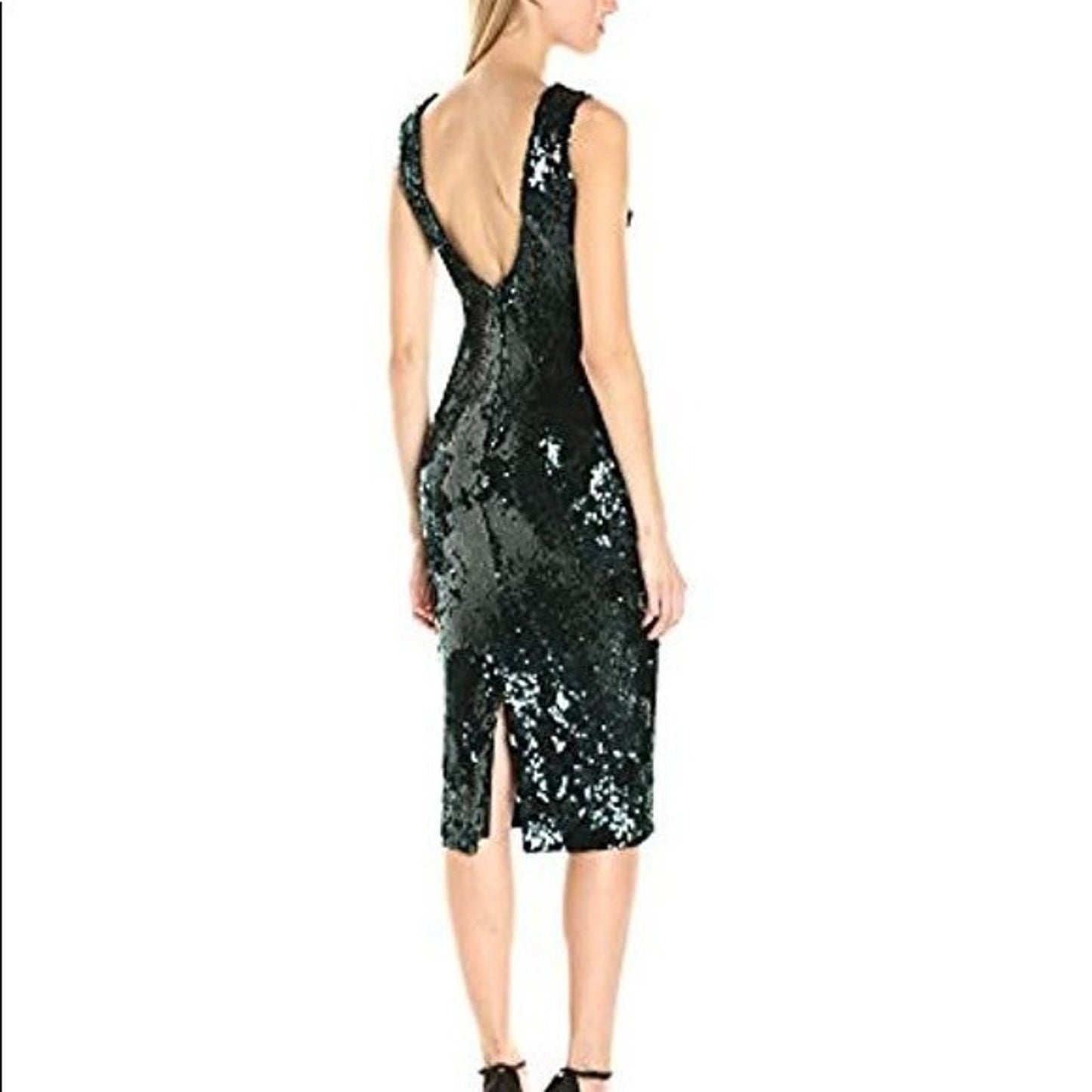 Dress The Population Audrey Sleeveless Sequin Midi Dress Green Medium