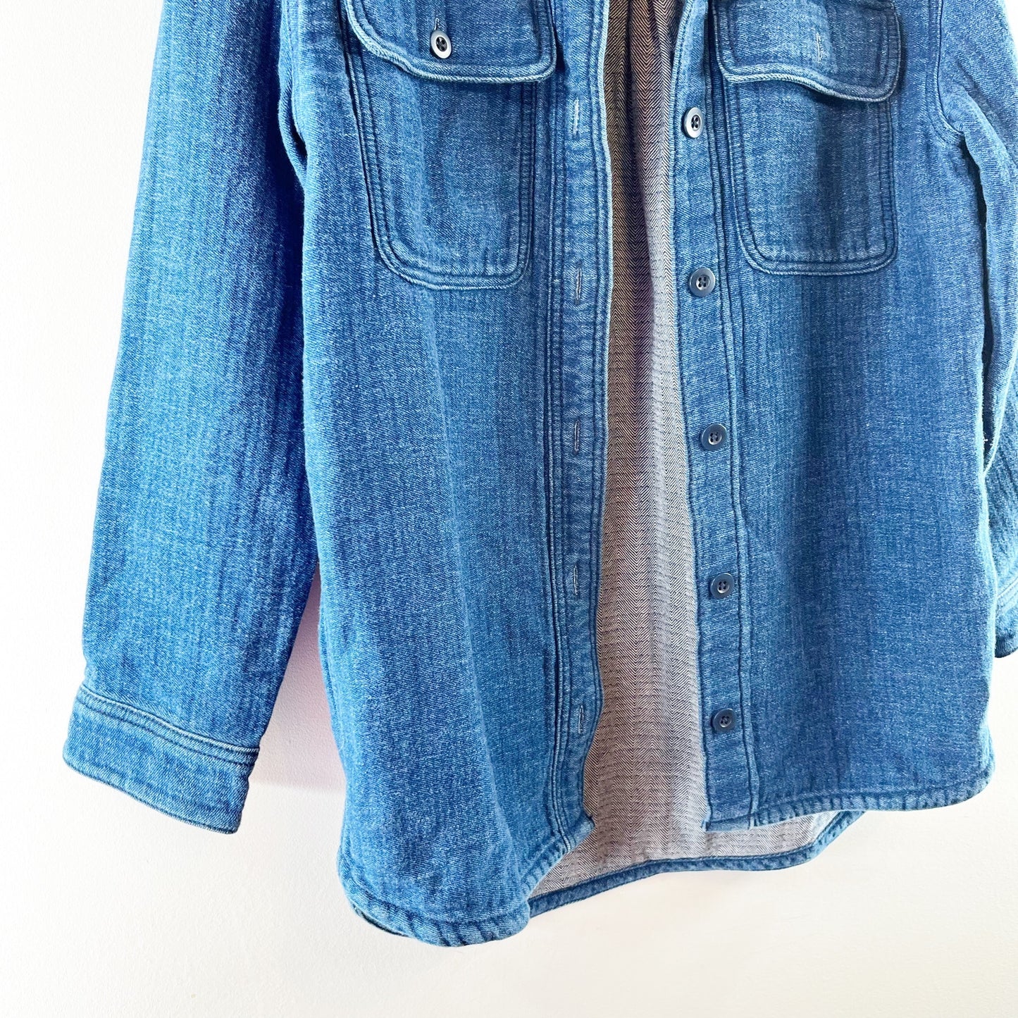 Madewell Cotton Double Weave Denim Shirt Jacket Shacket Blue XXS