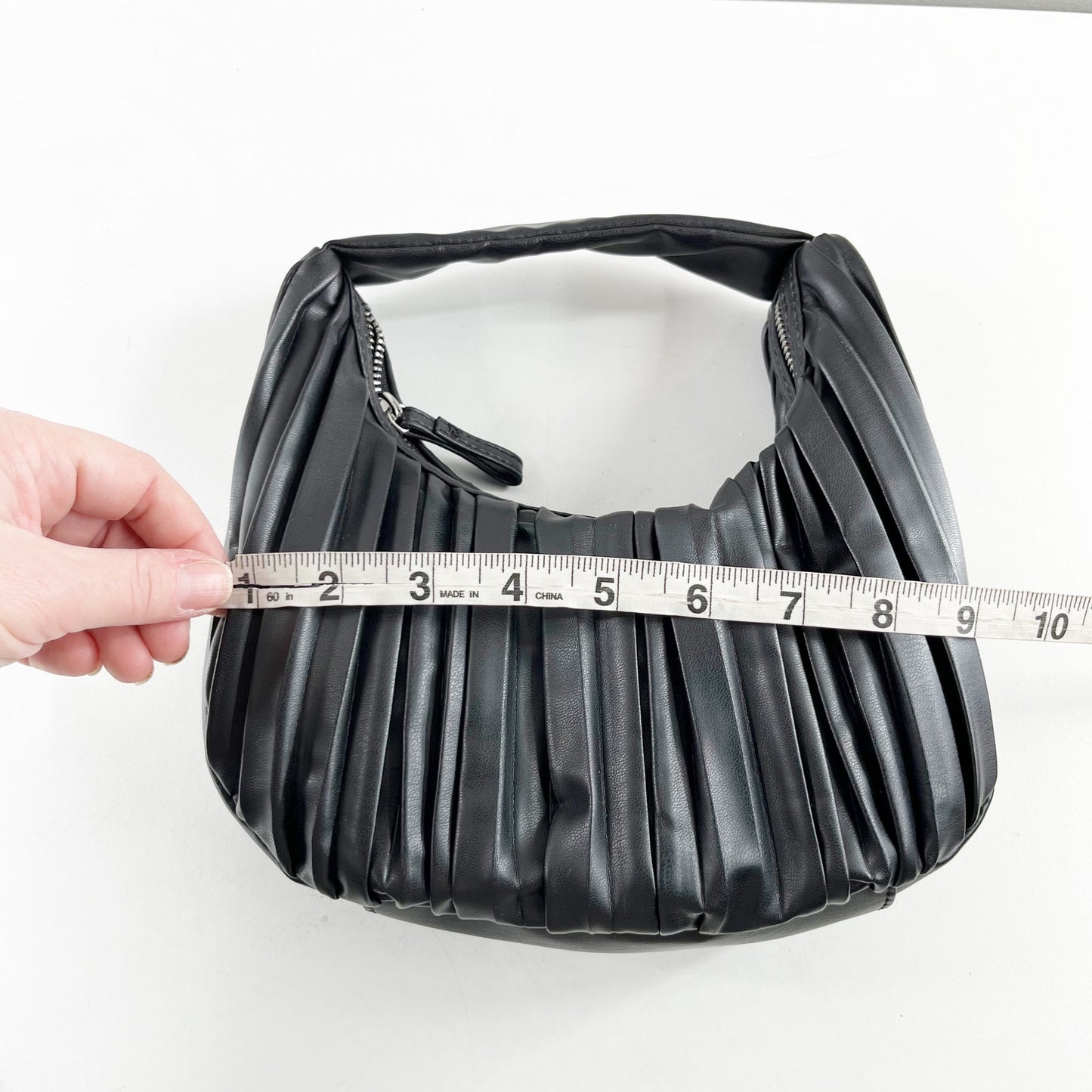 Topshop Pleated Plisse Shoulder Mini Bag Purse Black