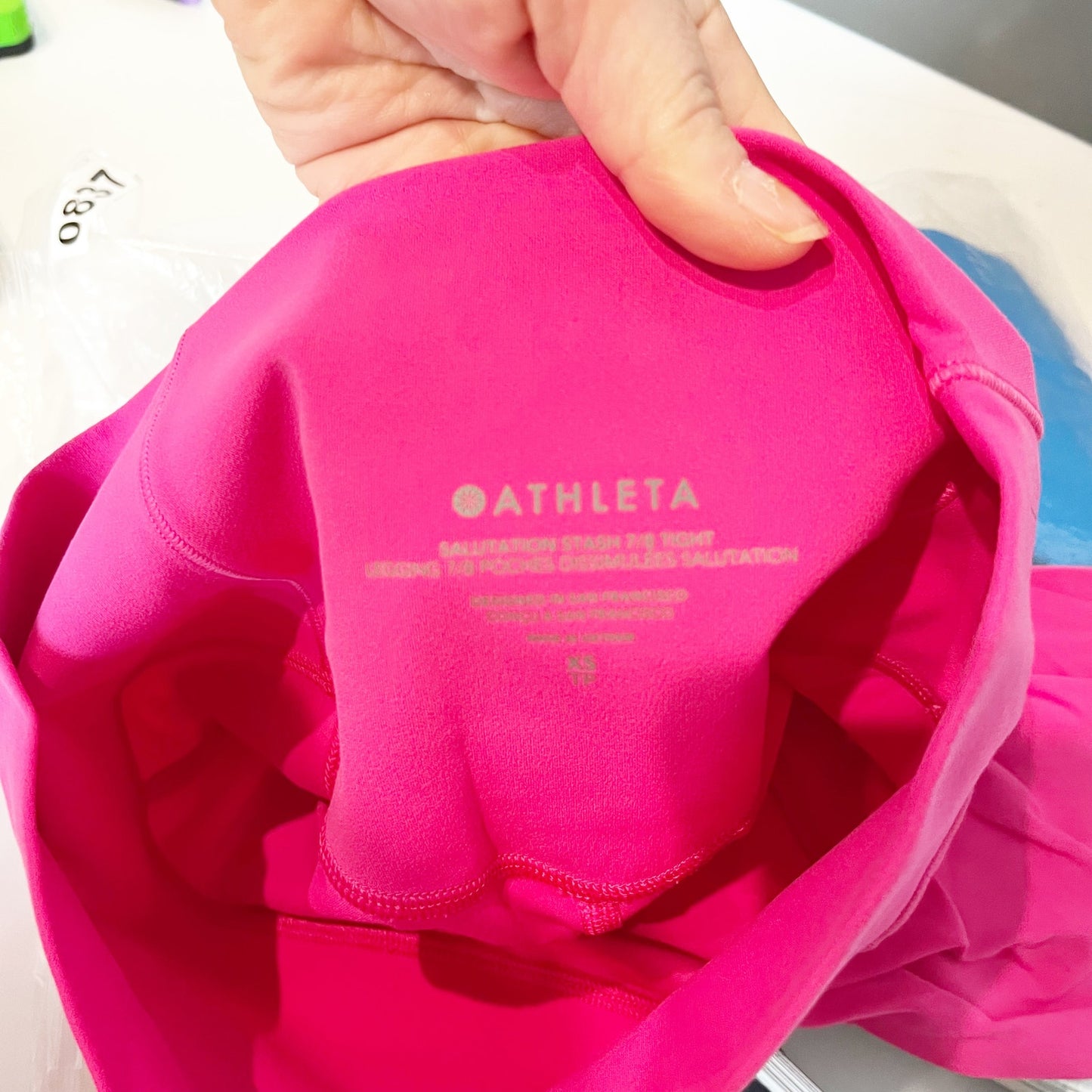 Athleta Salutation Stash High Waisted 7/8 Tight Leggings Hot Pink XS