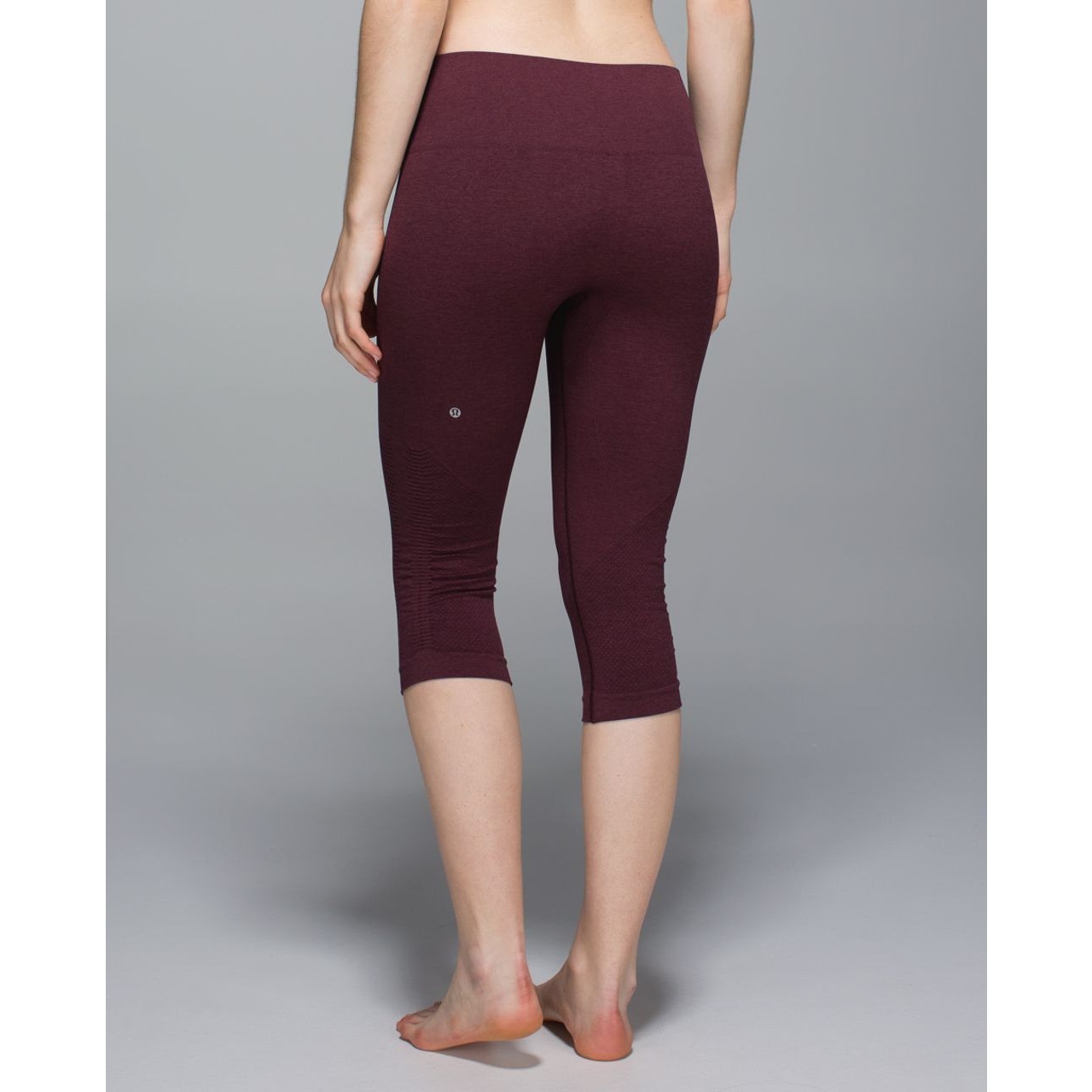 Lululemon In The Flow Mid-Rise Crop II Leggings Heathered Bordeaux Drama 4