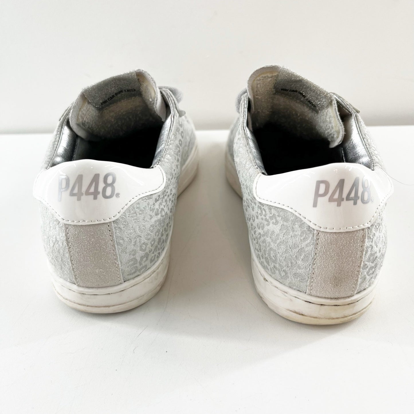 P448 John Metallic Leopard Print Perforated Logo Low Top Sneaker Leosil Blla 37