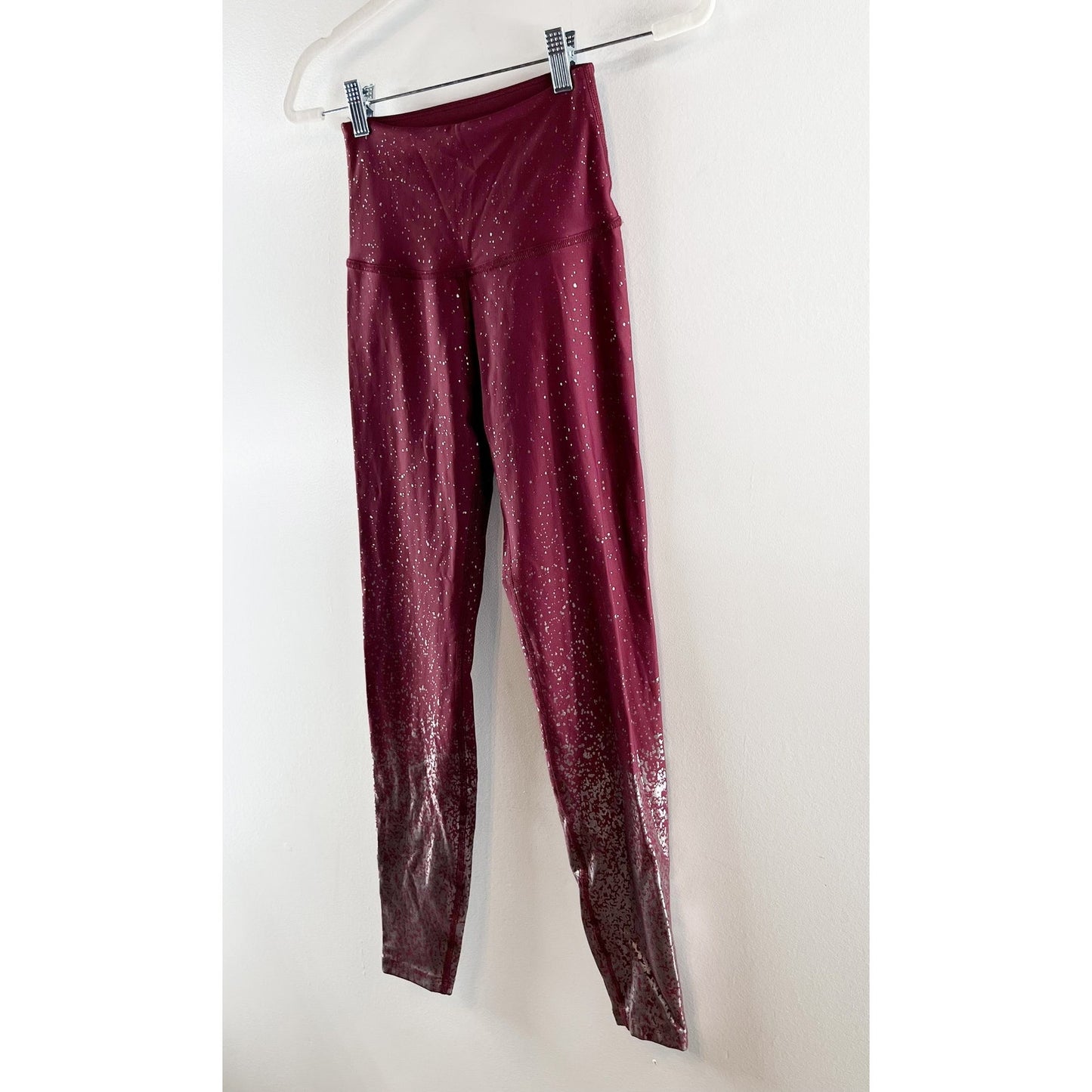 Beyond Yoga Alloy Ombre Speckled Metallic High Rise Leggings Maroon Red Small