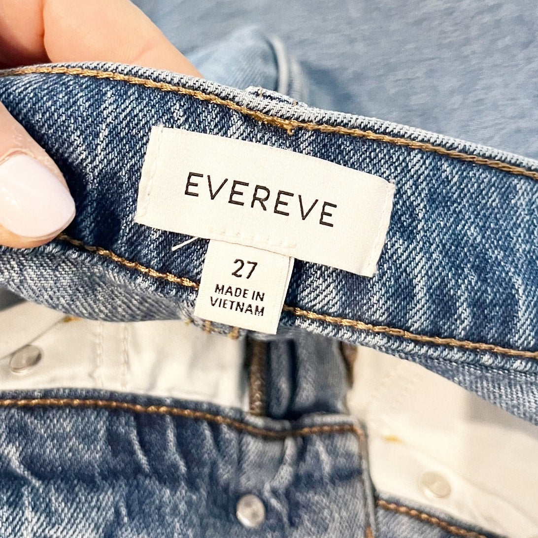 Evereve High Rise Vintage Barrel Jeans Blue 27