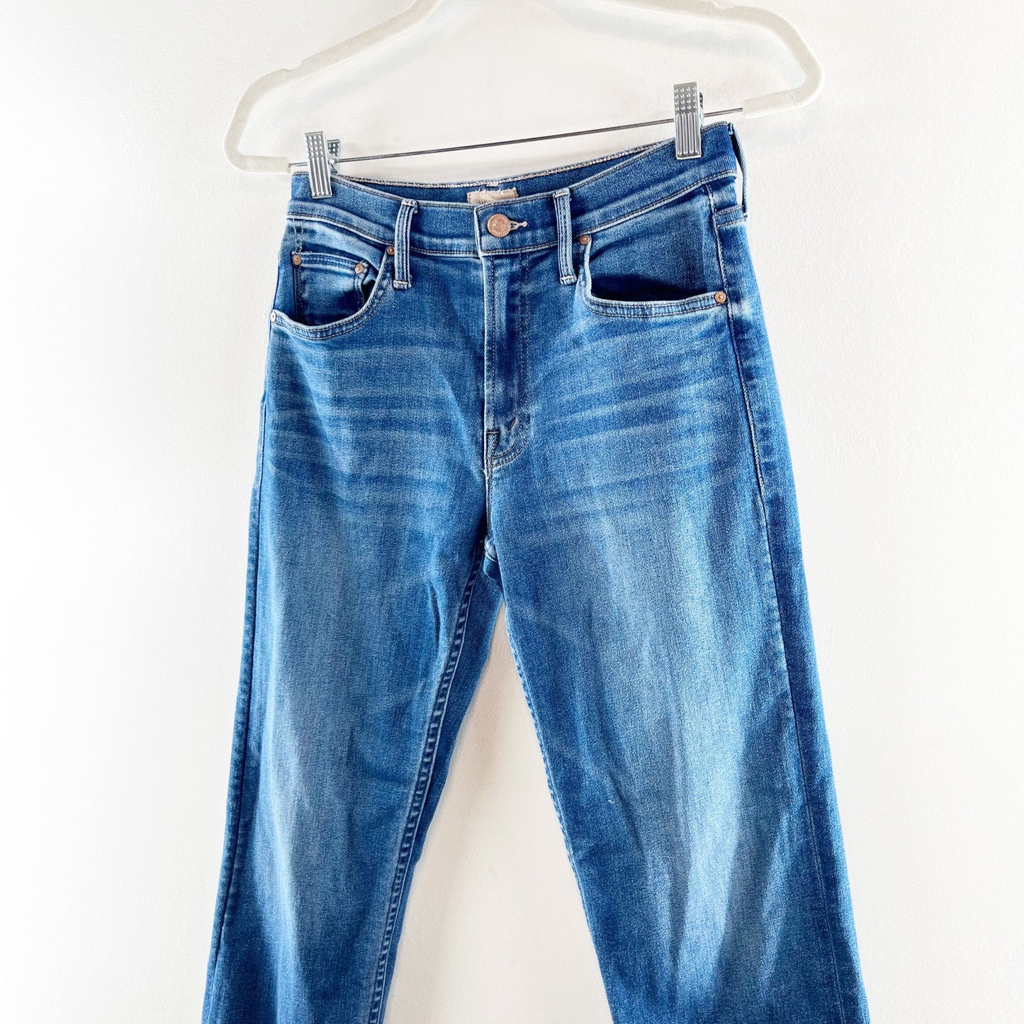 Mother The Smarty Pants Flood Mid Rise Straight Leg Jeans Connect The Dots 26