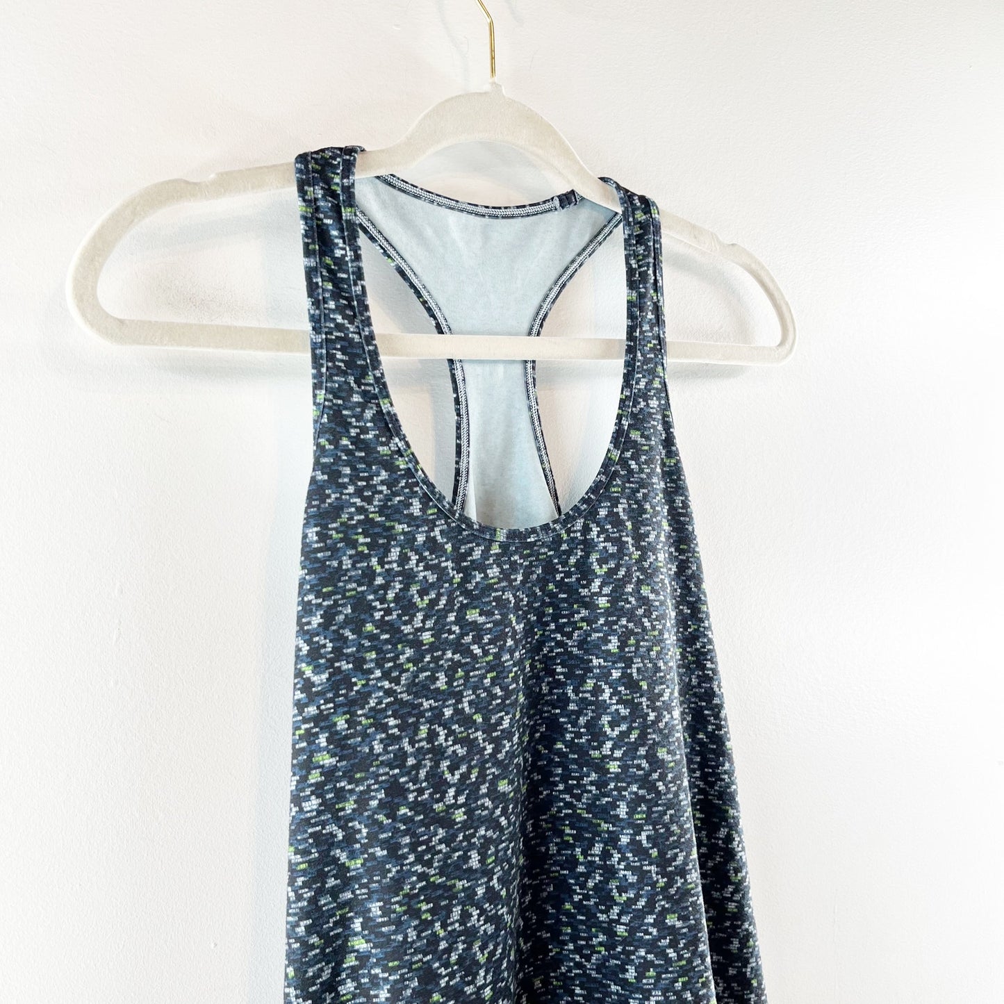 Lululemon Cool Racerback Tank Top Digi Pixie Caspian Blue Black Medium