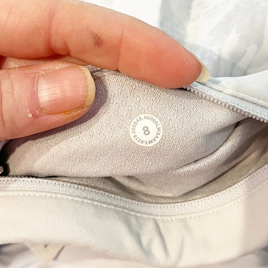 Lululemon Pace Rival Skirt No Panels 15" Mini Tropical Shadow Starlight White 8