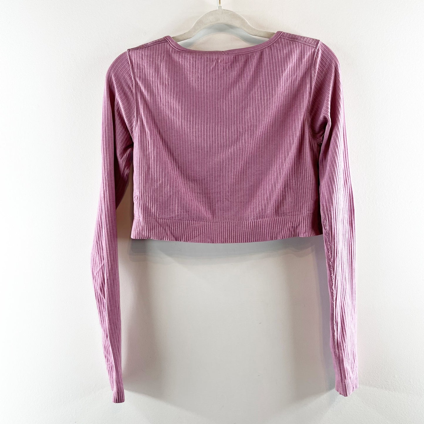 Lululemon Ebb to Street Long-Sleeve Cropped Shirt Velvet Dust Pink 10