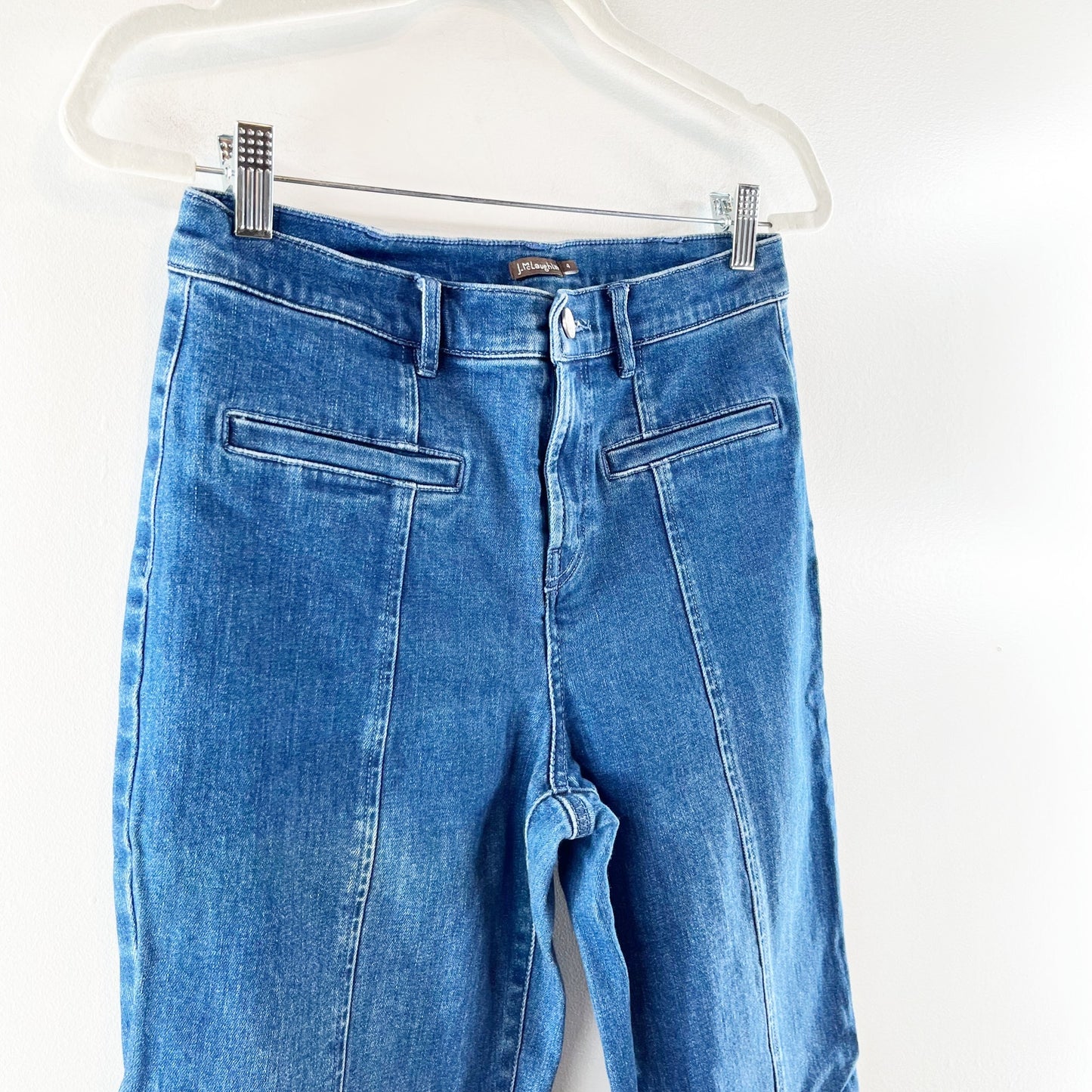 J. Mclaughlin High Rise Seamed Front Emmie Bootcut Jeans Dark Wash Blue 4