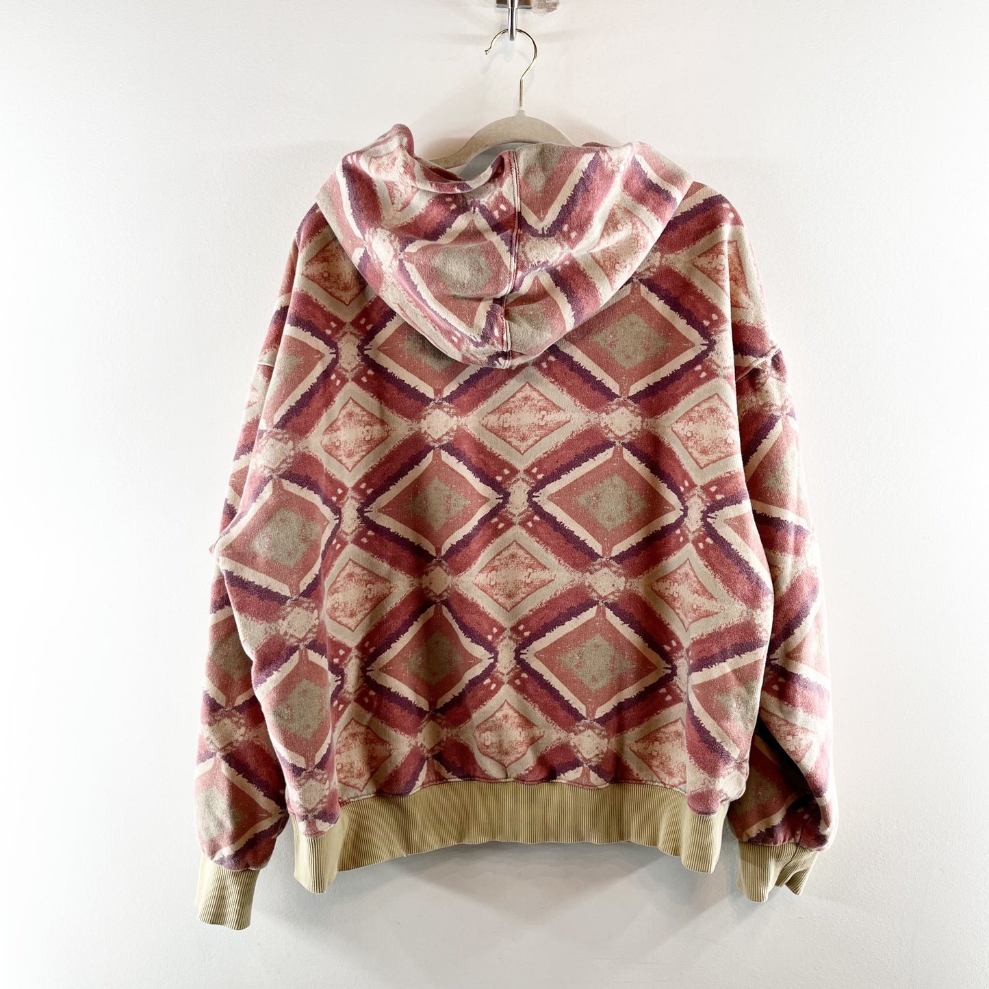 Free People We The Free It’s A Vibe Printed Hoodie In Warm Combo Pink Red Medium