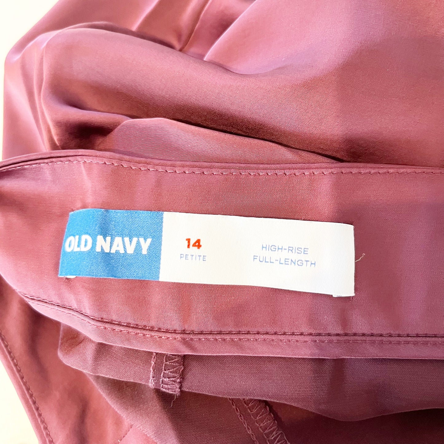 Old Navy High-Waisted Satin Super Wide-Leg Pants Cherry Bark 14 Petite