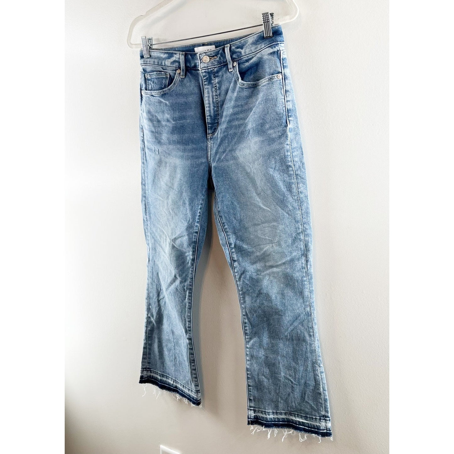 LOFT High Rise Curvy Kick Crop Raw Hem Jeans Blue 2 / 26