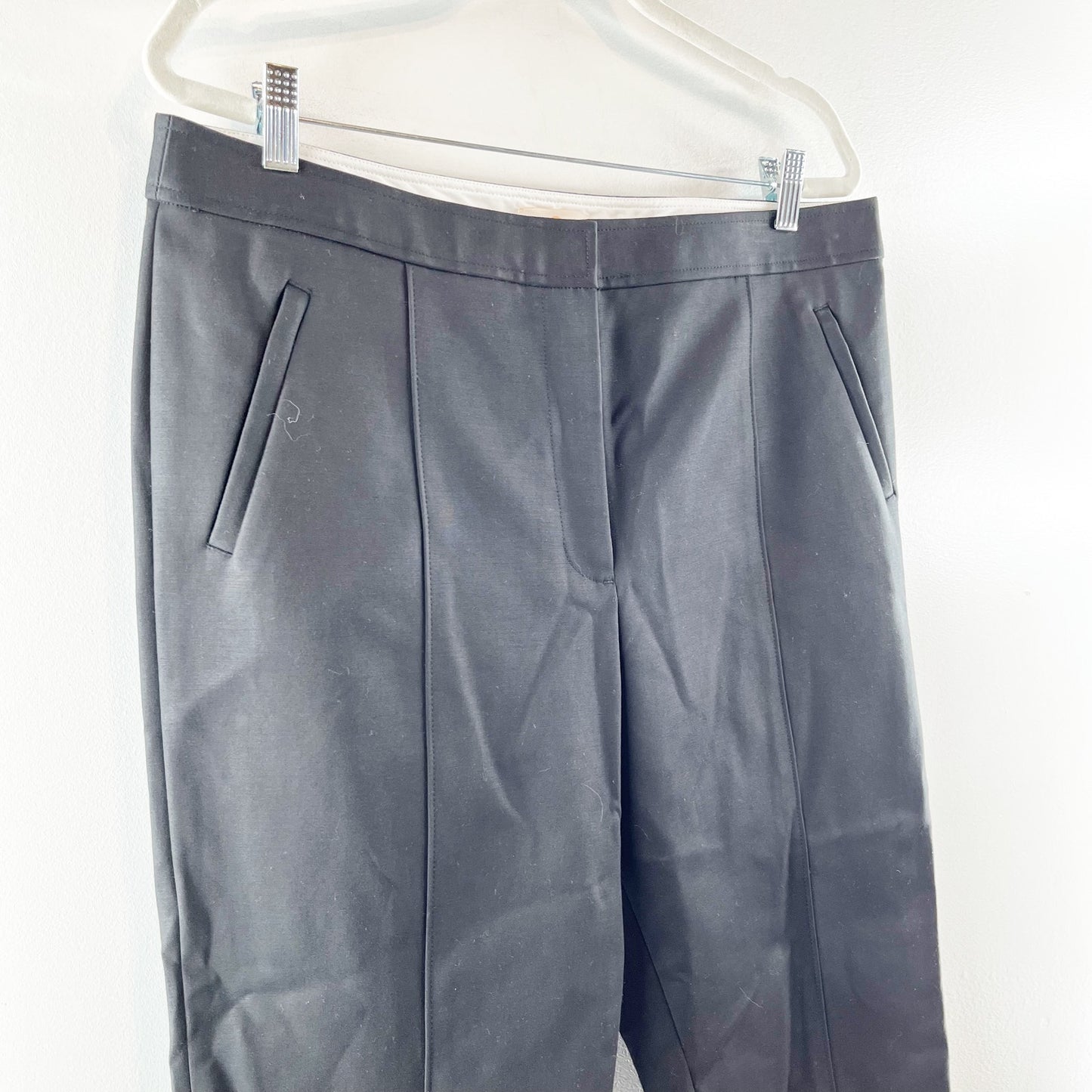 Tory Burch High Rise Straight Leg Ankle Trouser Dress Pants Black 14