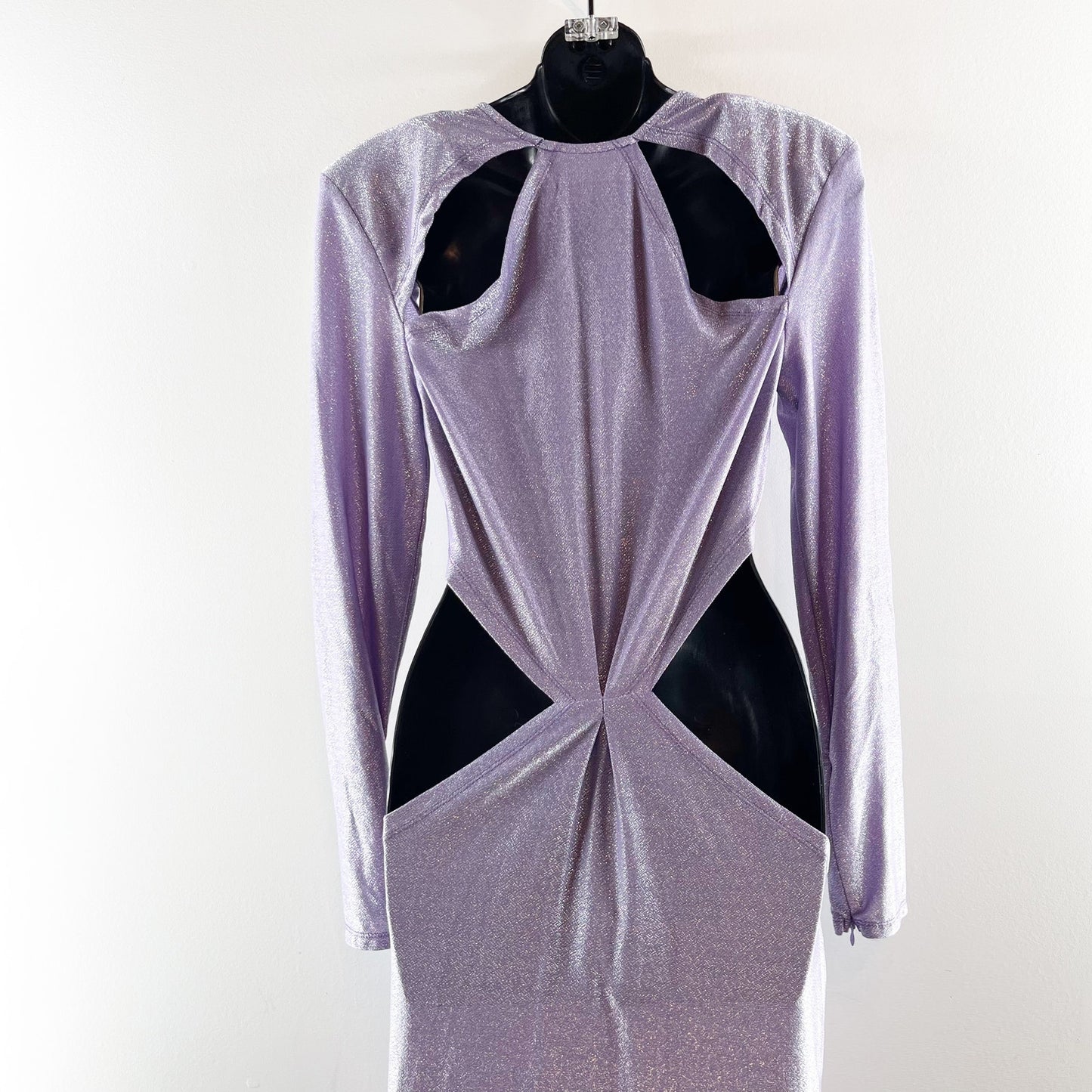 Bronx & Banco Amara Long Sleeve Cutout Maxi Dress Gown Lilac Purple XXL