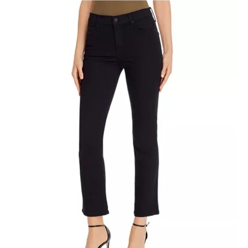 Mother The Mid Rise Dazzler Crop Ankle Jeans Not Guilty Wash Black 29 / 8
