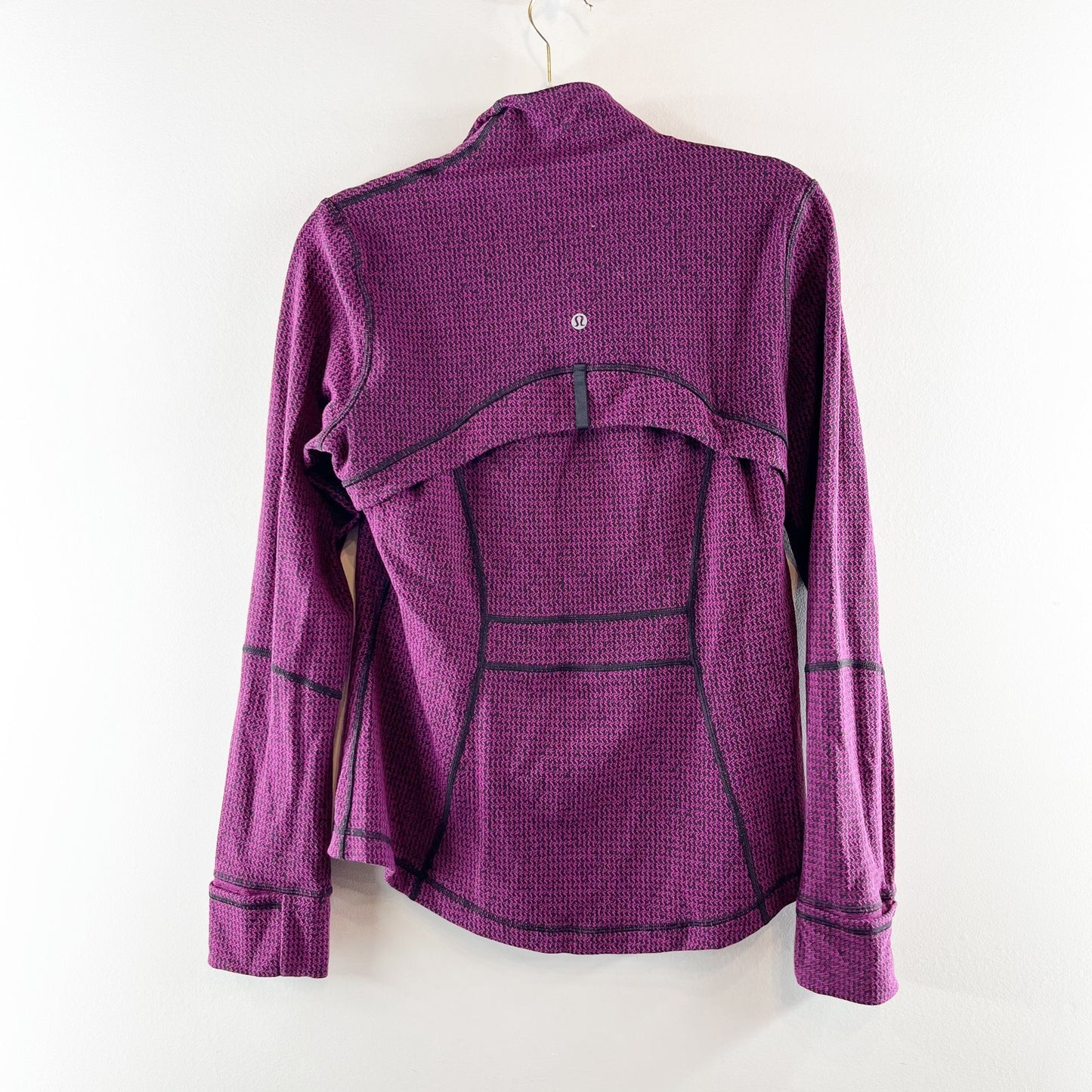 Lululemon Long Sleeve Full Zip Define Jacket Teeny Tooth Deep Fuchsia Black 10