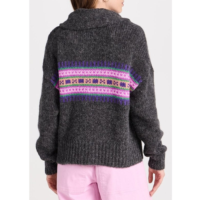 Xirena Waylon long Sleeve Cardigan Sweater Heather Charcoal Gray Small