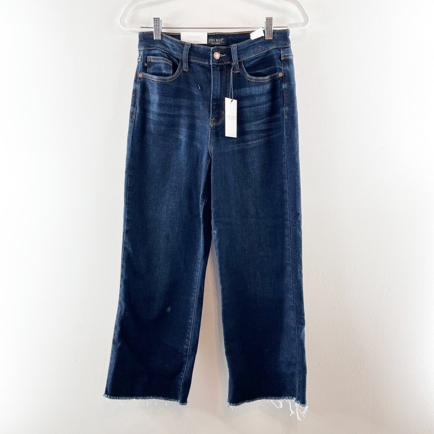 Judy Blue High Waist Wherever Whenever Wide Leg Cropped Jeans Blue 27 / 4