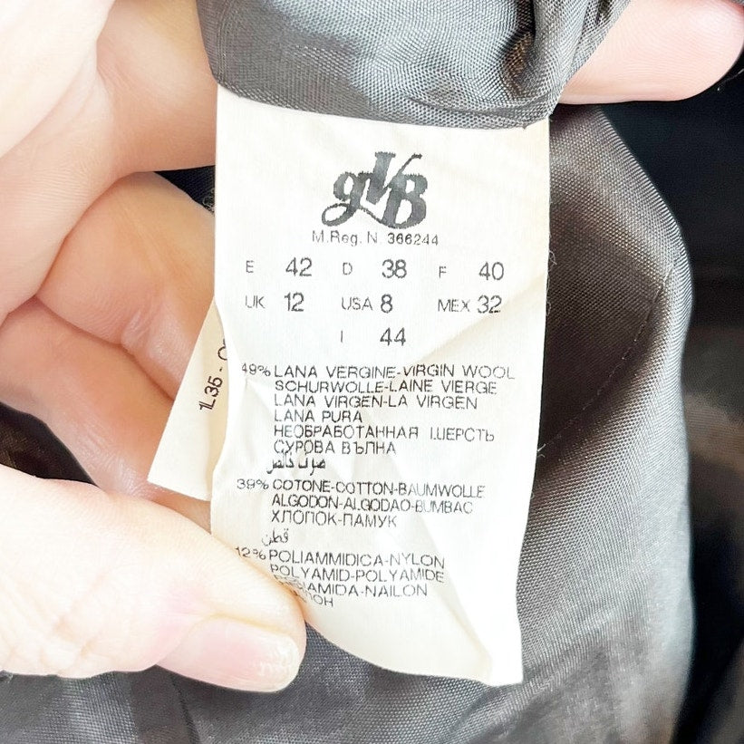 Caractere Wool Blend Plaid Long Sleeve Single Breasted Blazer Red Gray 8