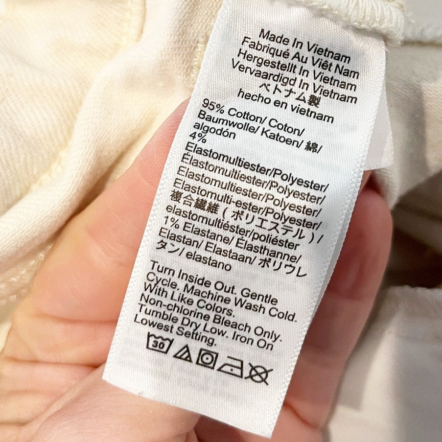 J. Crew High Rise Essential Straight Leg Jeans Ecru Cream 32 / 14