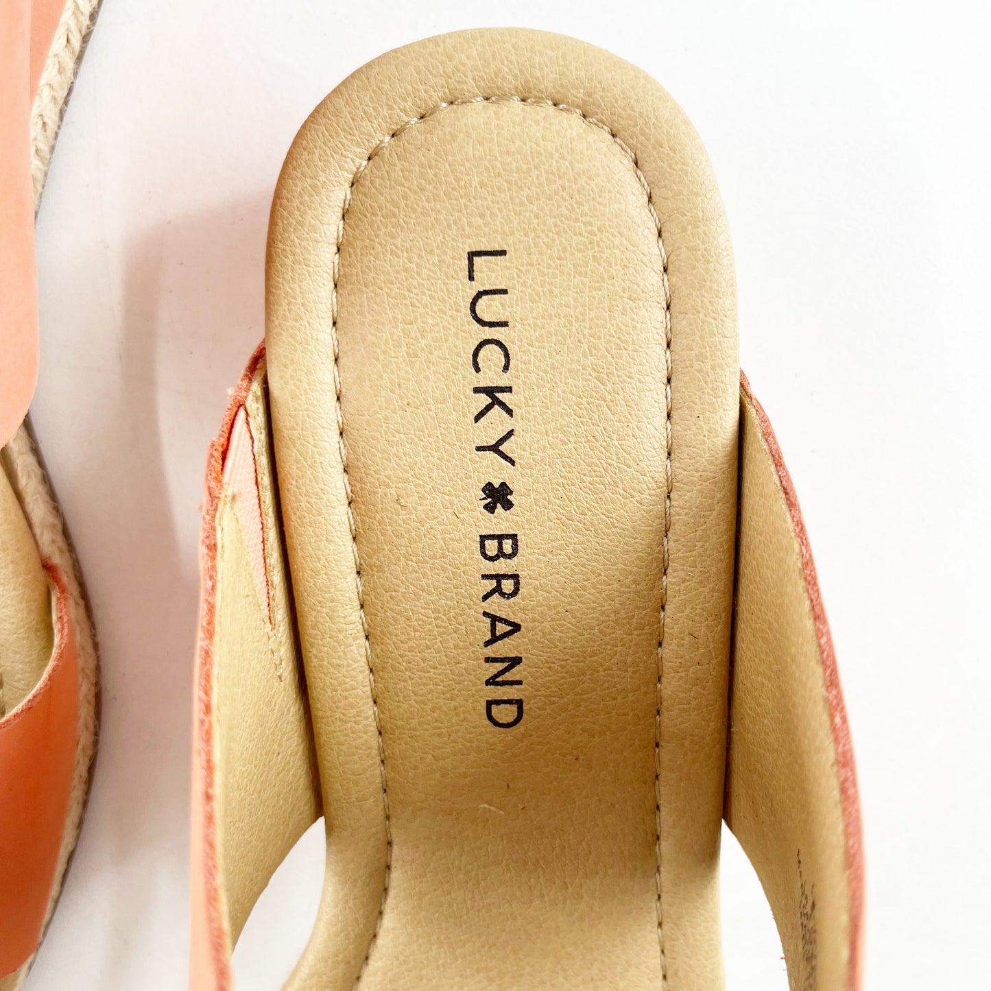 Lucky Brand Wyntor Double Strap Leather Slide Sandal Coral Pink 11