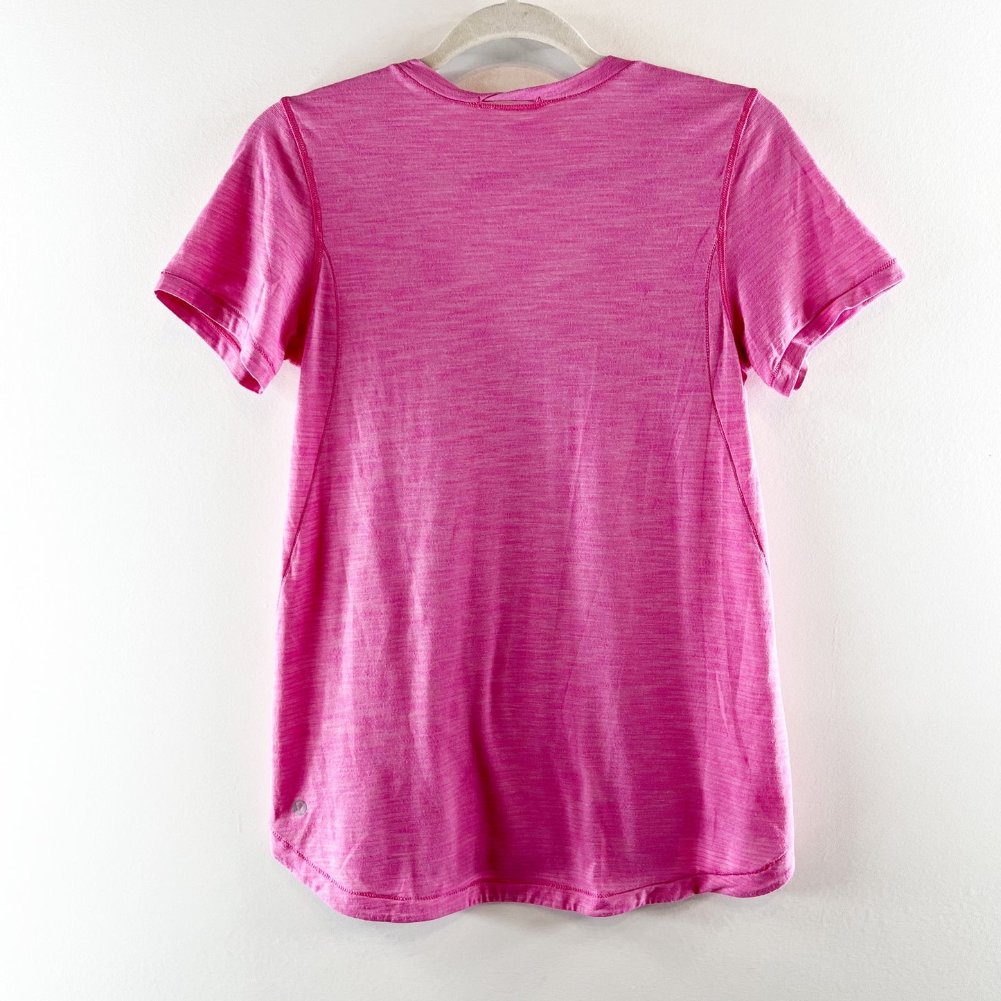 Lululemon What The Sport Short Sleeve V-Neck Tee Heathered Pink Paradise Small