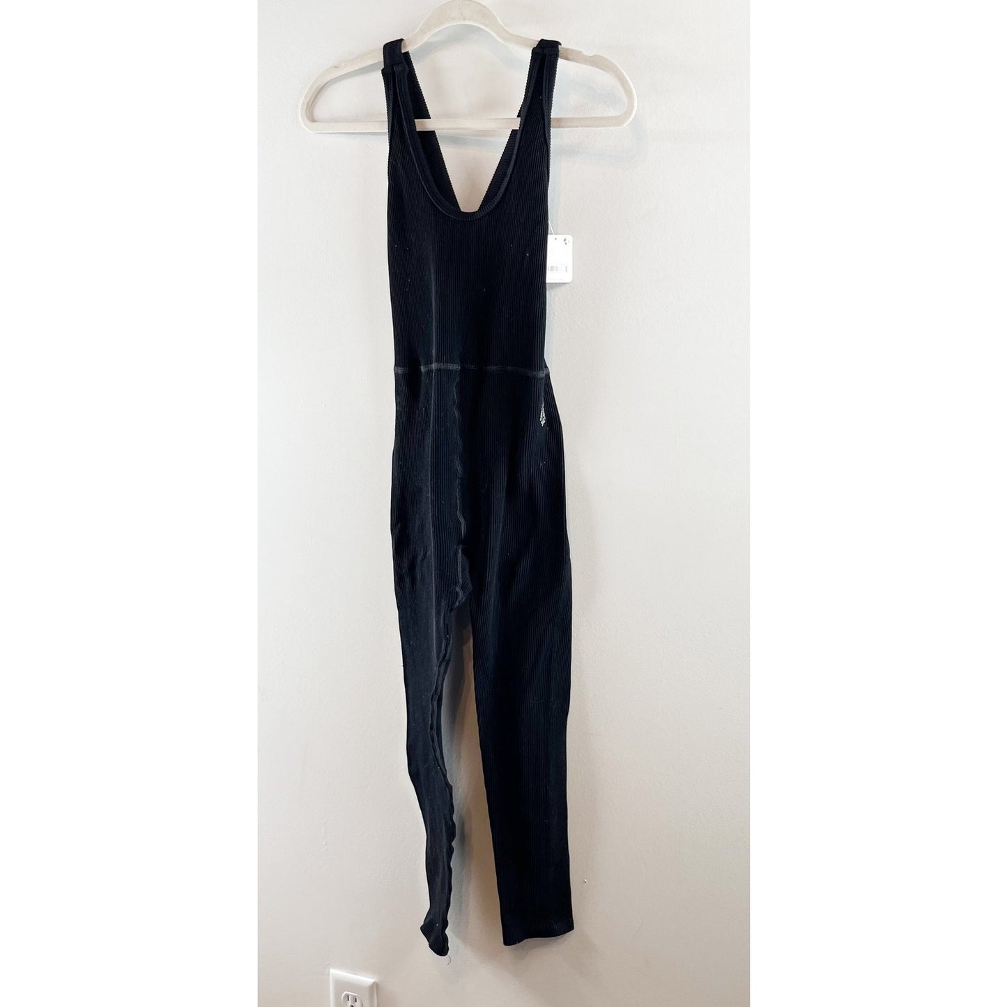 Free People Movement Free Throw Ribbed Onsie Jumpsuit Black Small