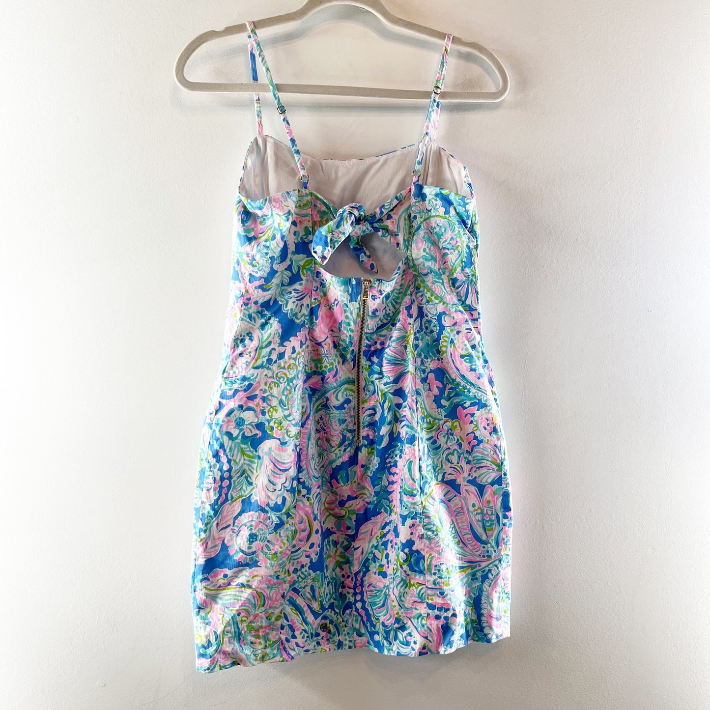 Lilly Pulitzer Shelli Sleeveless Spaghetti Strap Mini Dress Blue Pink 8