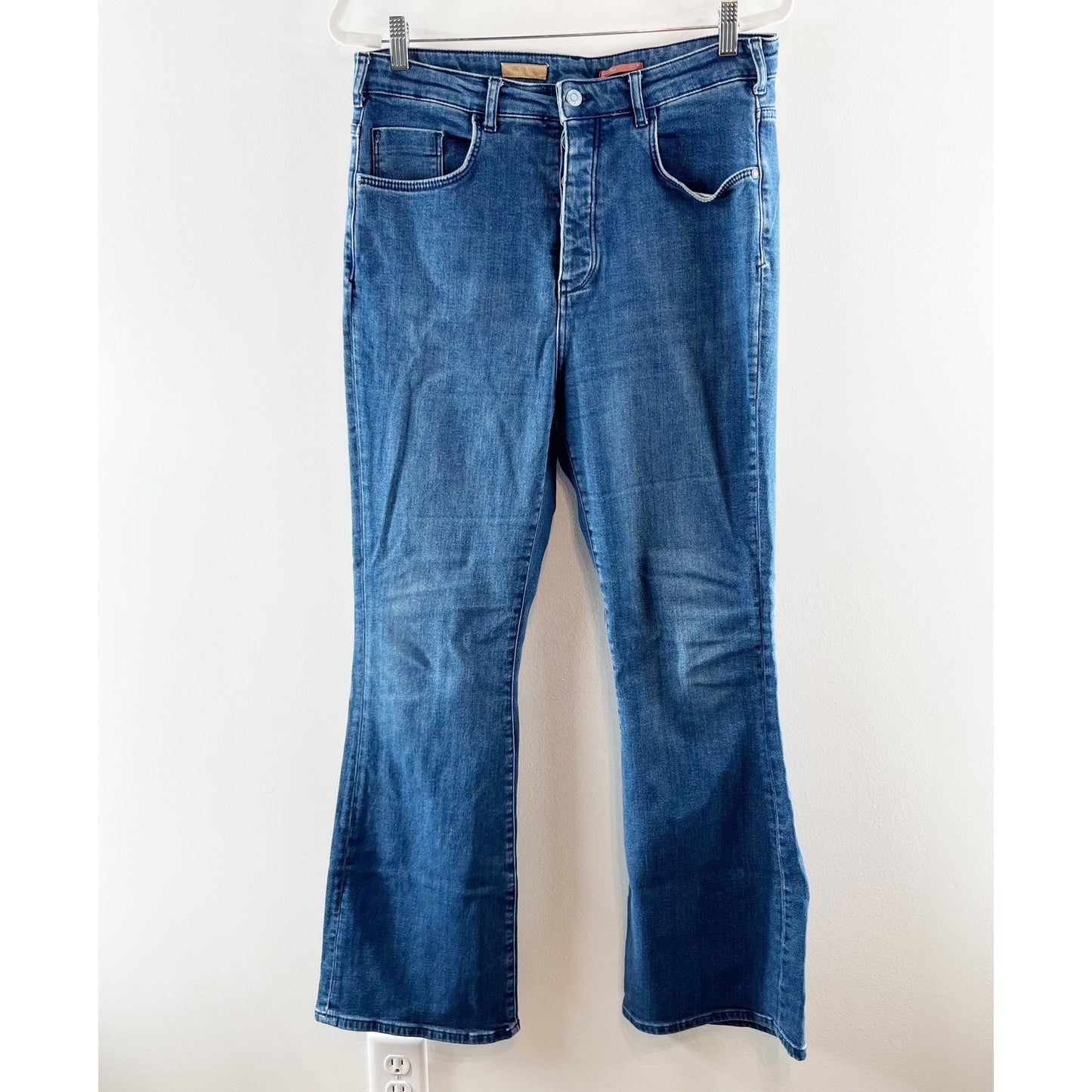 Pilcro Anthropologie High Rise Icon Bootcut Button Fly Jeans Stretch Blue 31