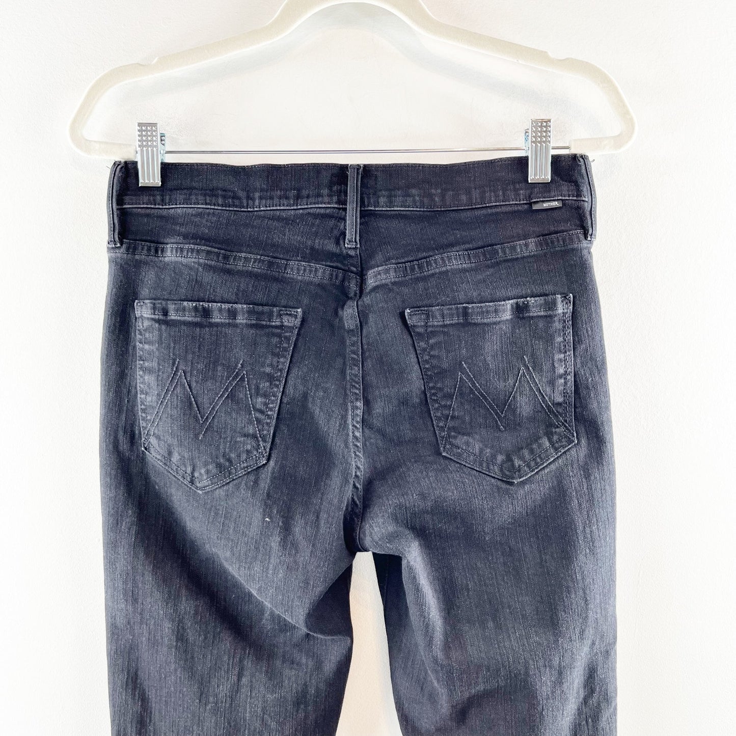 Mother The Mid Rise Dazzler Crop Ankle Jeans Not Guilty Wash Black 29 / 8