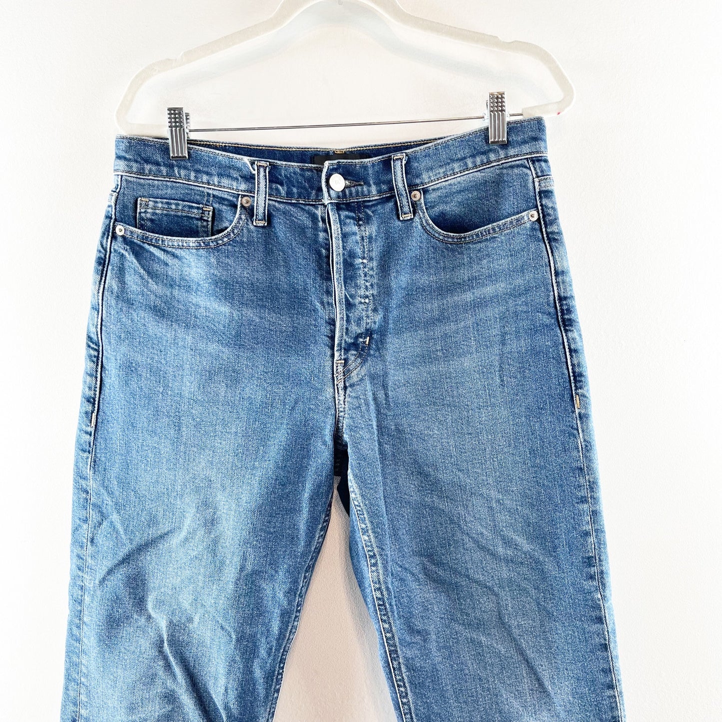 Banana Republic High Rise Button Fly Straight Leg Jeans Blue 30 Petite
