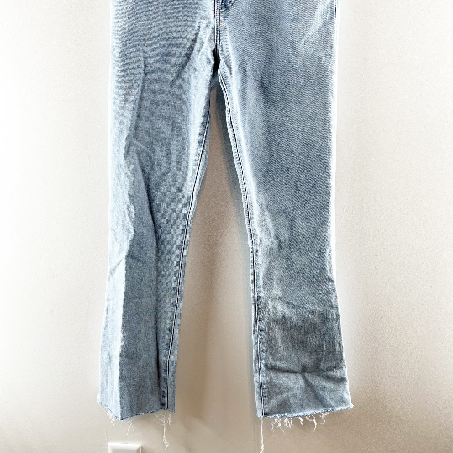 J. Crew High Rise Runway Bootcut Raw Hem Jeans in Gigi Raze Blue 25