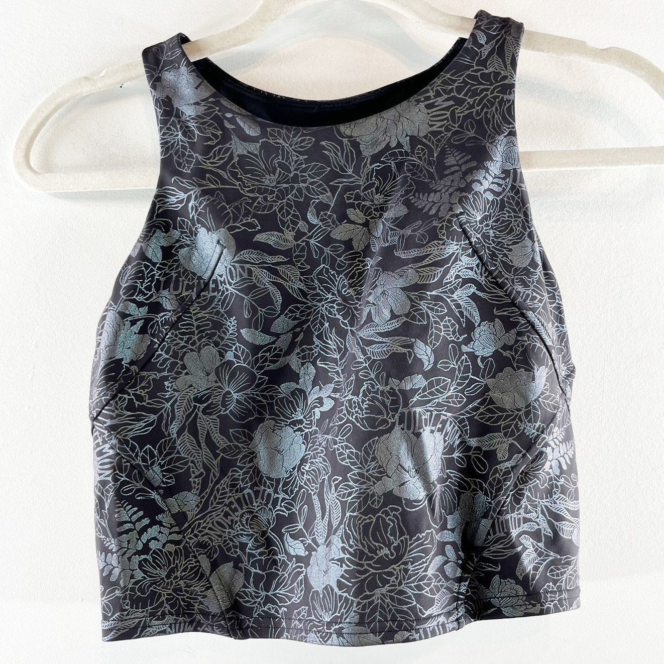 Lululemon Invigorate Training Tank Top Foil Logo Flourish Black Iridescent 6