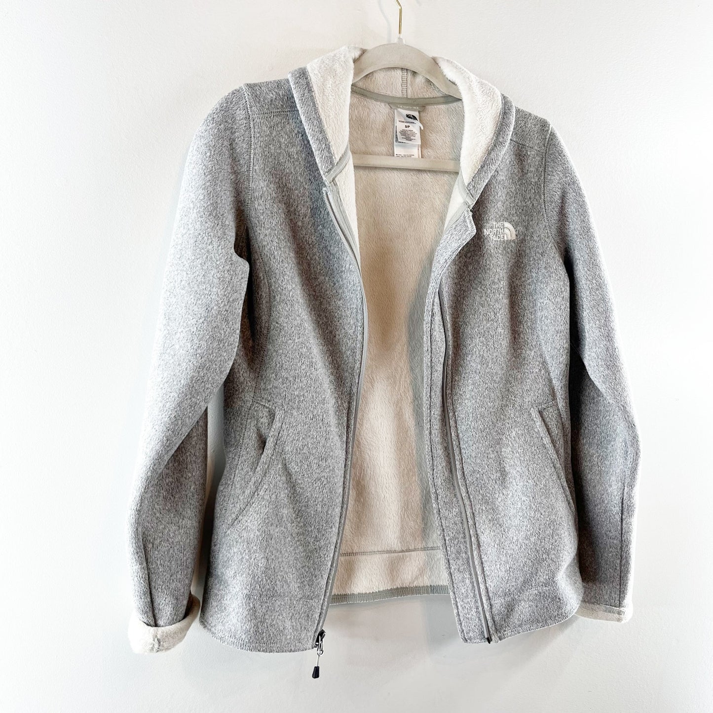 The North Face Banderitas Long Sleeve Full Zip Fleece Jacket Gray Small
