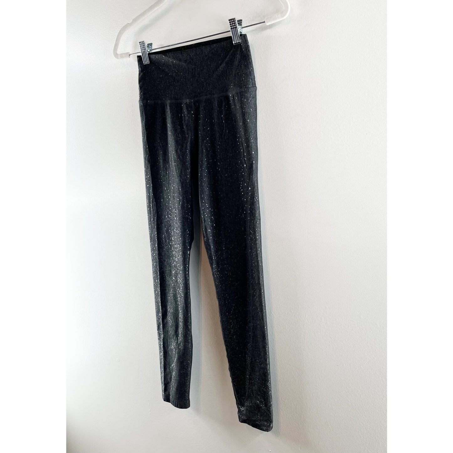 Carbon38 High Rise Foil Leggings in Melt Heather Gray Medium