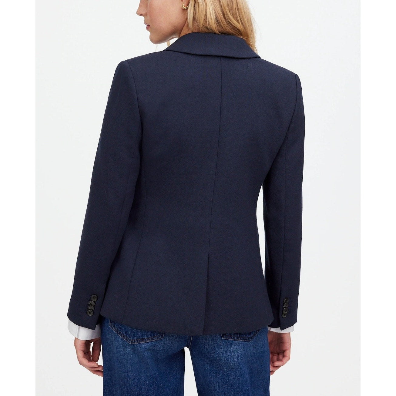 Madewell Alston Wool Blend Blazer Suit Jacket Navy Blue 8