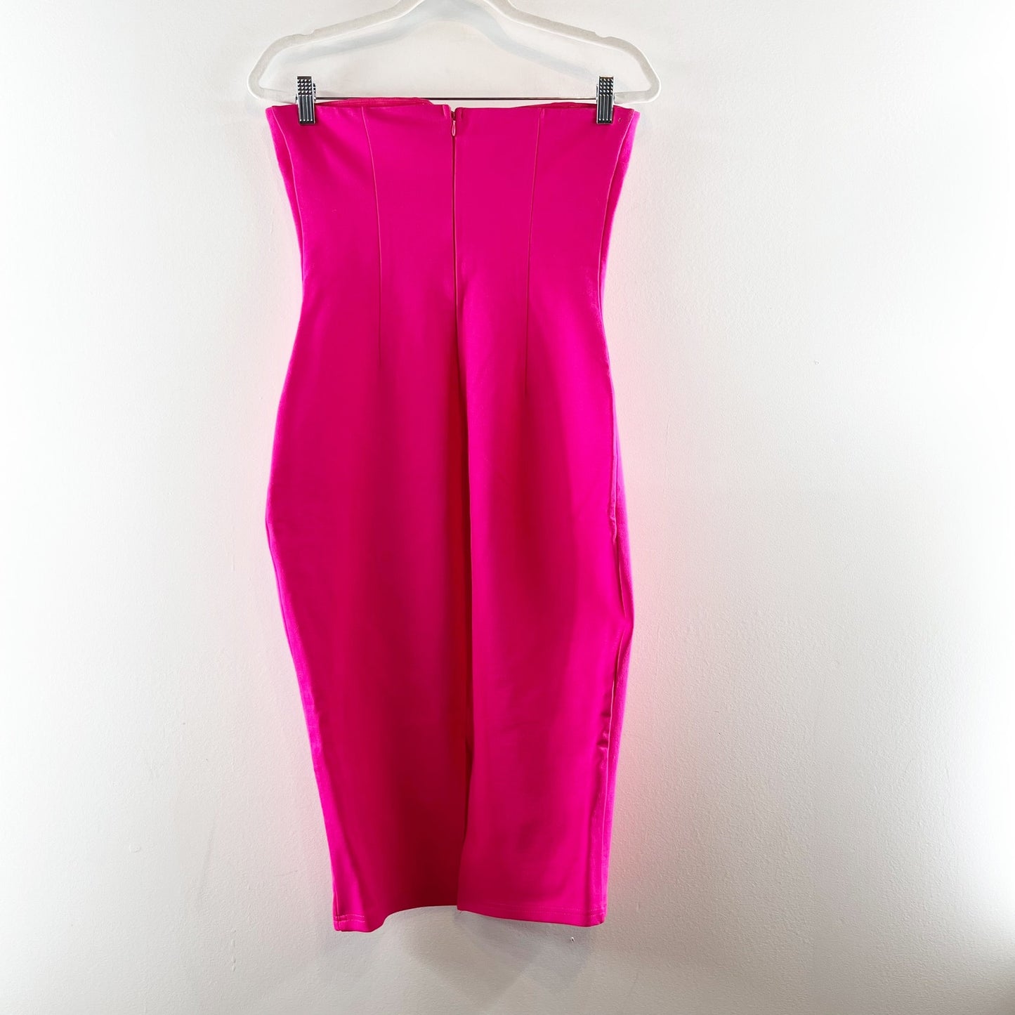 Superdown Lilian Strapless Tube Midi Dress Hot Pink Large