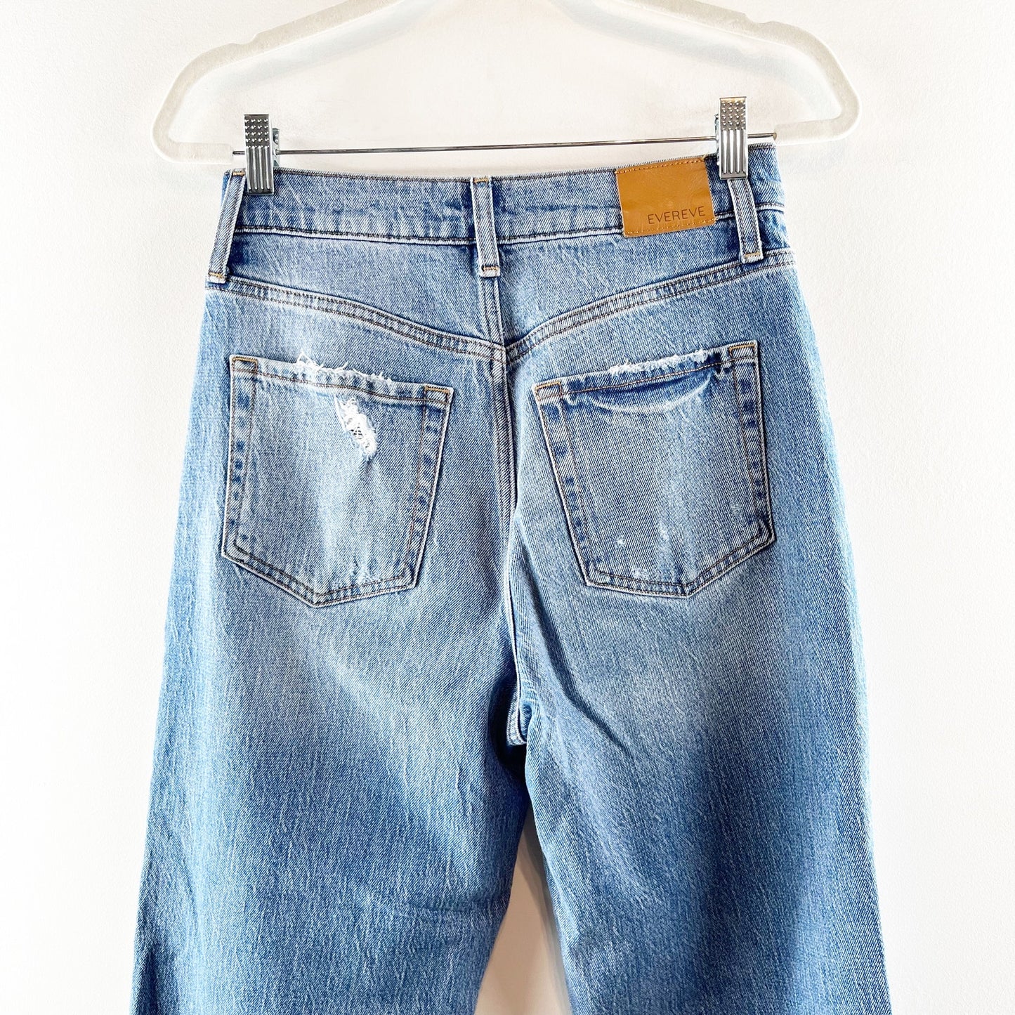 Evereve High Rise Vintage Barrel Jeans Blue 27