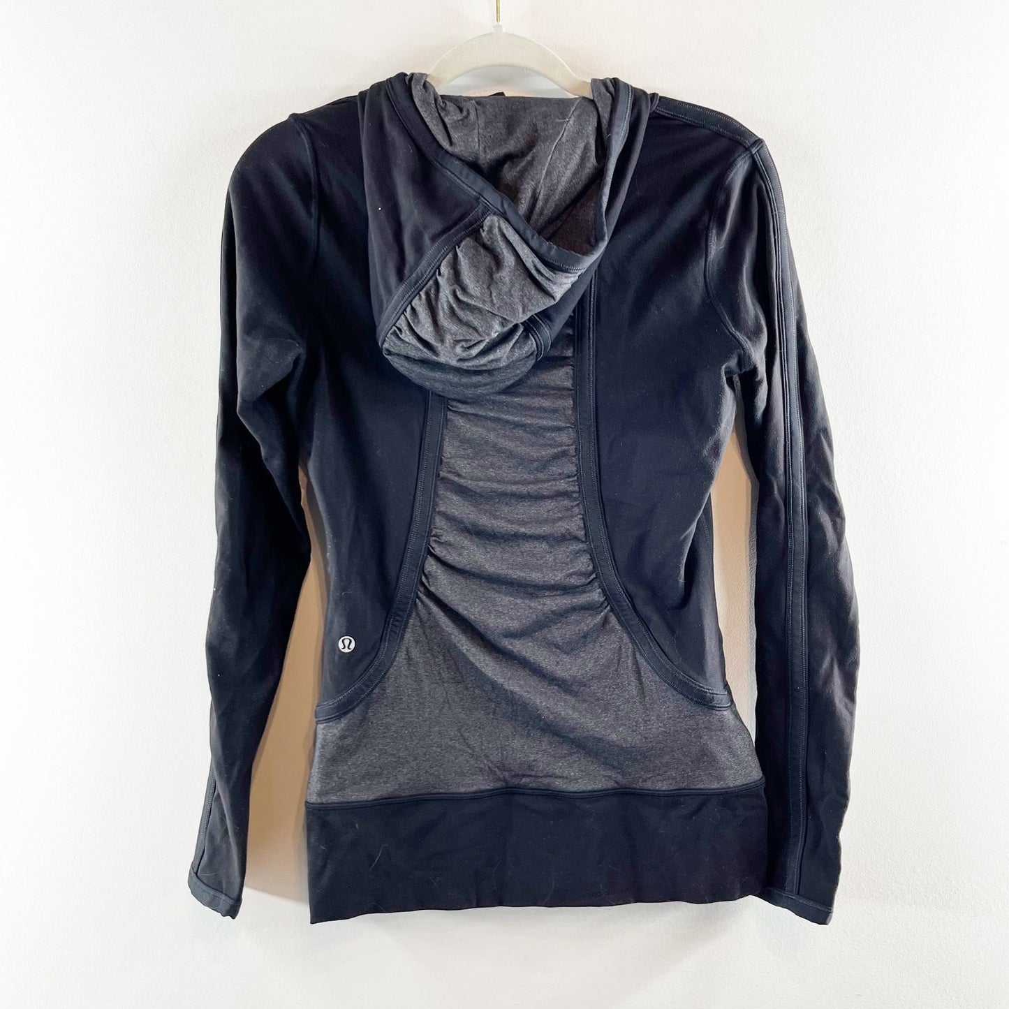 Lululemon Pure Balance Full Zip Hooded Jacket Black Gray 6