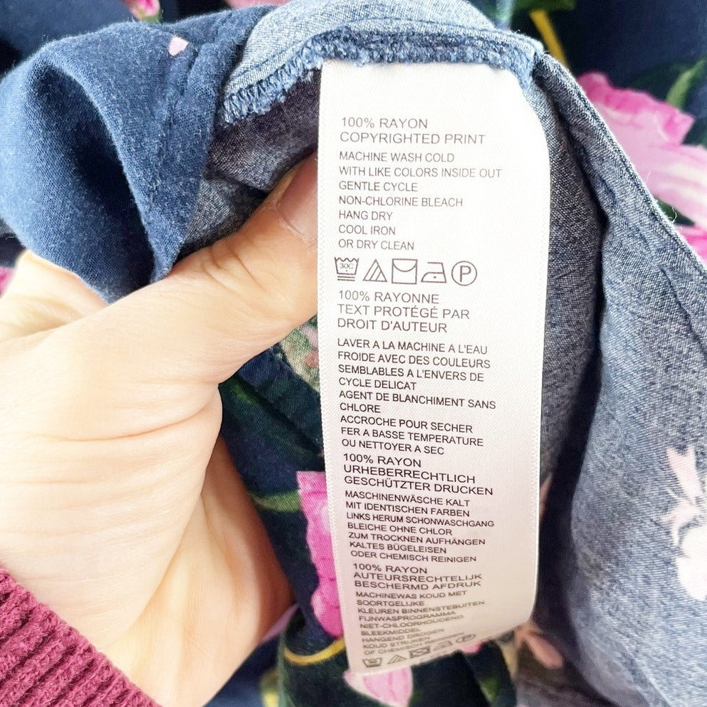 Tommy Bahama Off The Shoulder Ruffle Floral Mini Dress Blue Pink Small