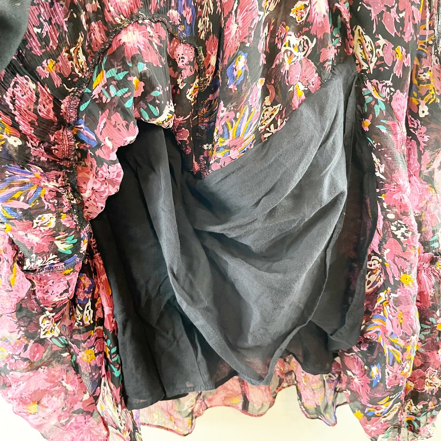Cleobella Audrey Long Sleeve Floral Mini Dress Purple Pink XS