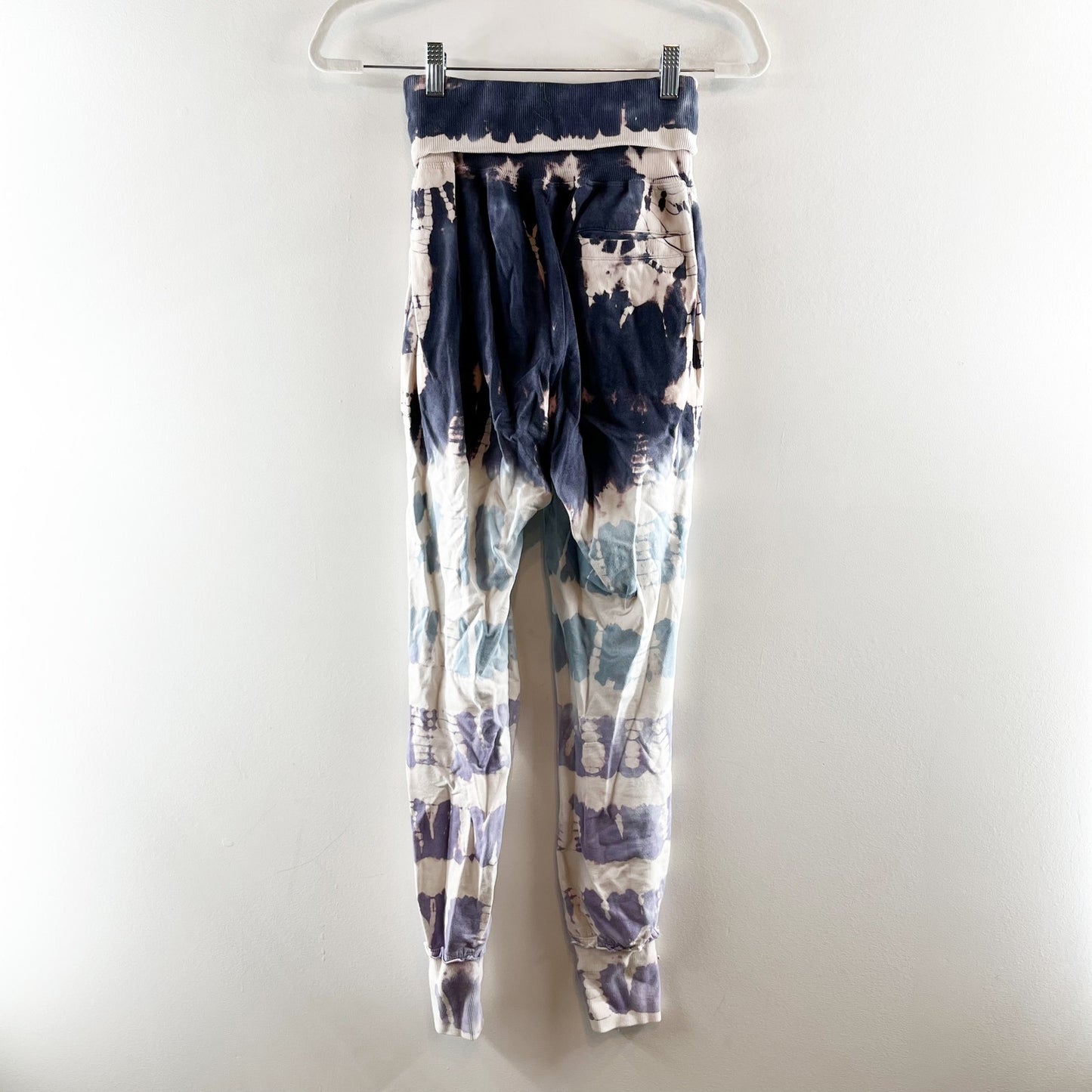 Young Fabulous & Broke Foldover Tie Dye Jogger Pants Ombre Blue Small
