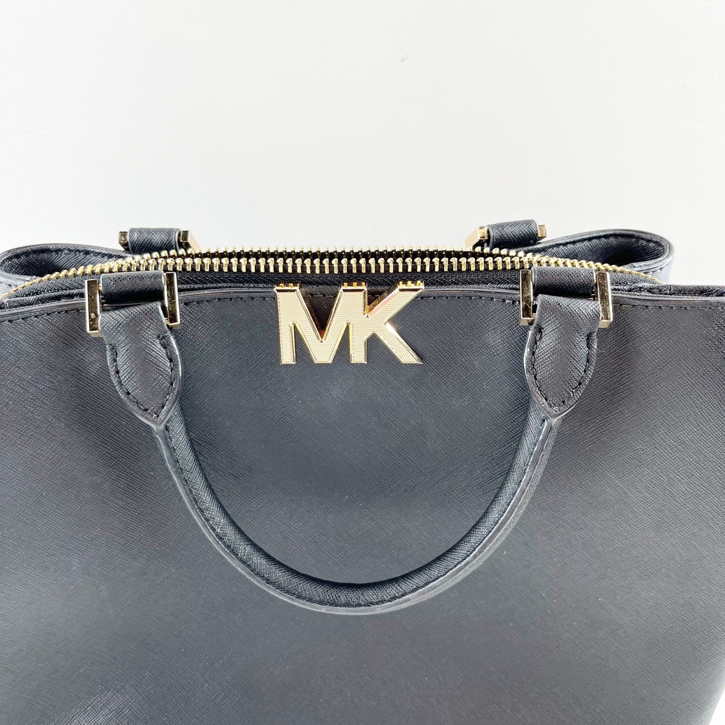 Michael Kors Florence Leather Satchel Purse Black