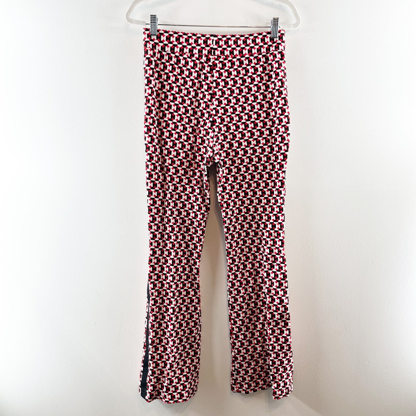Maeve Anthropologie Pull On Bootcut Printed Pants Red Black Small