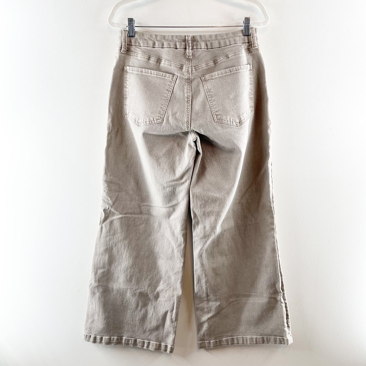 Kut From The Kloth High Rise Meg Wide Leg Fab Ab Jeans Coffee Cream Gray 8
