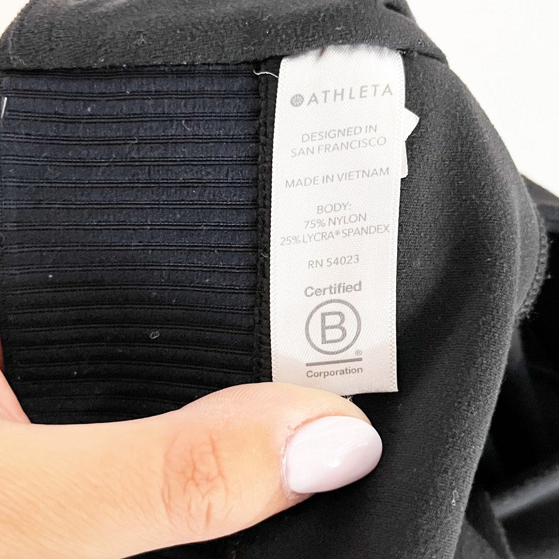 Athleta Aura High Rise Slit Flare Hem Pants Leggings Black Large