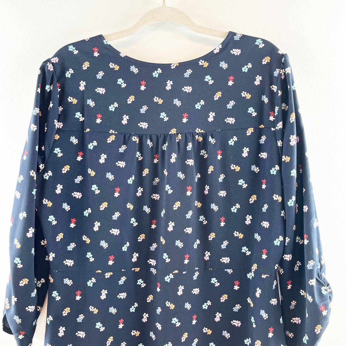 GAP Button Front Floral Midi Length Dress Navy Blue 16